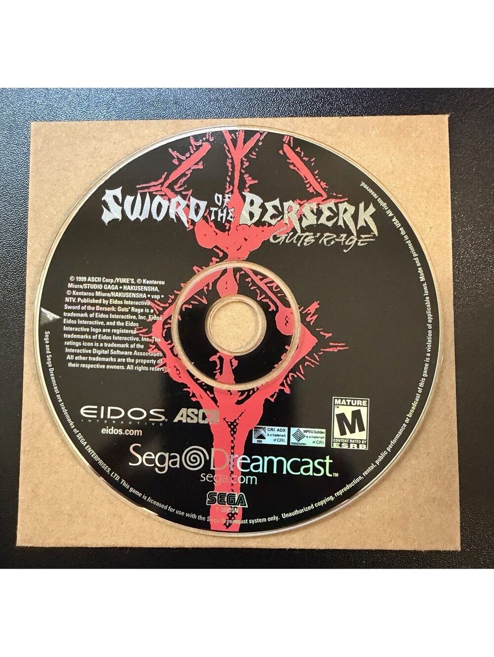 Vintage Sword of the Berserk Guts Rage Sega Dreamcast Disc Only Excellent Shape